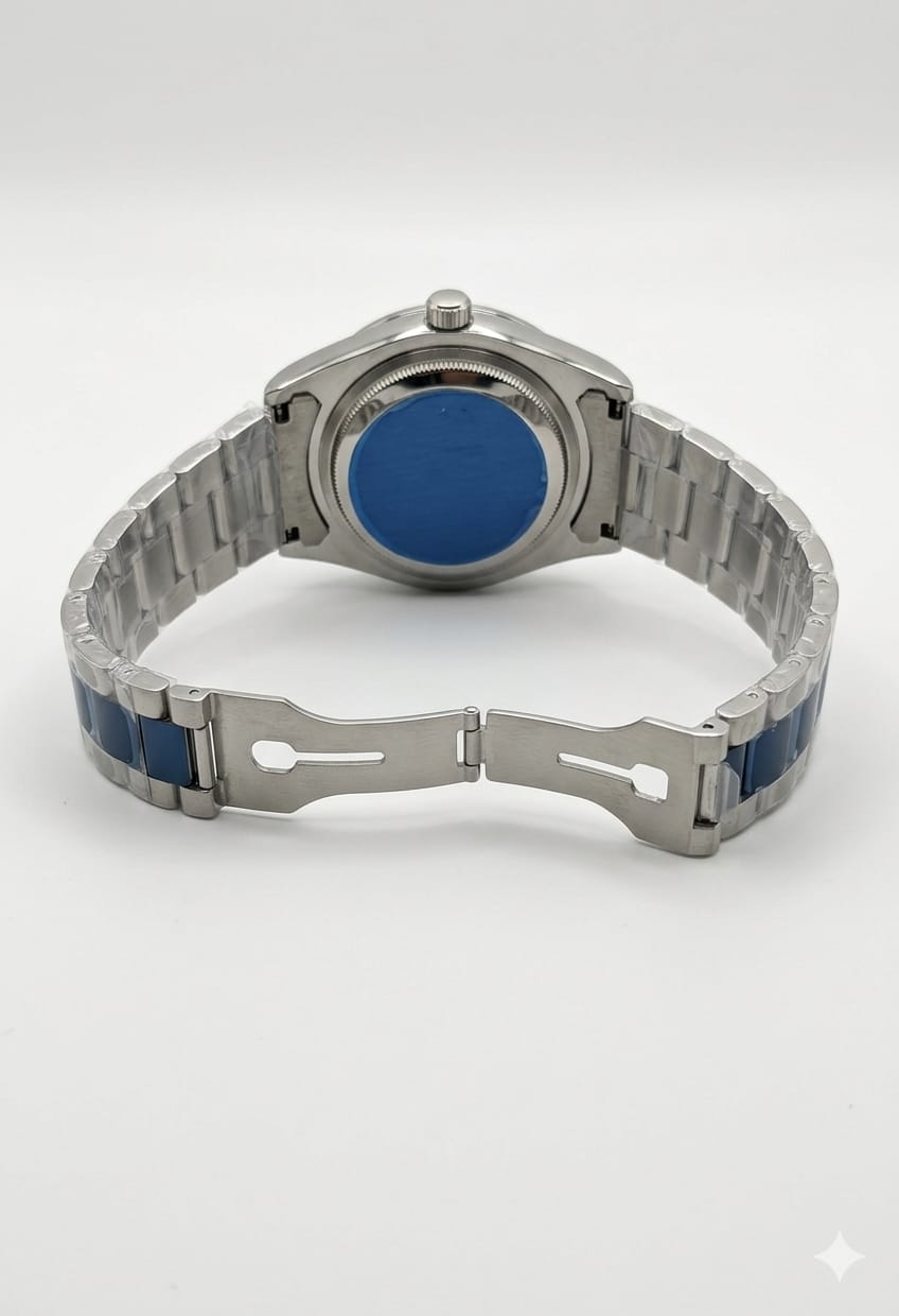 Luxury Blue Bezel Stainless Steel Men's Watch