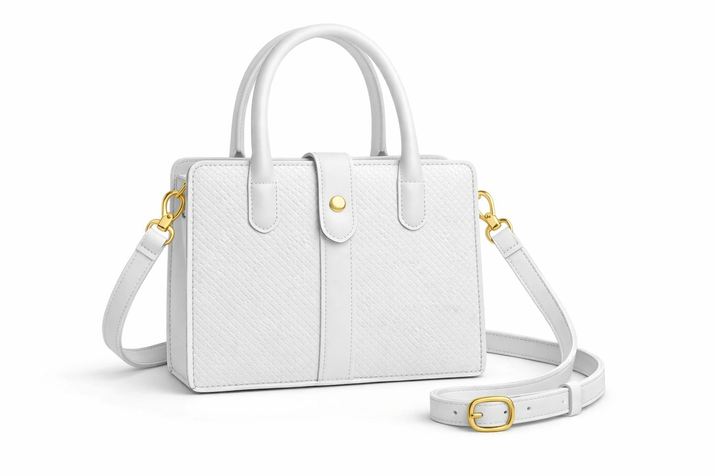 "Classic Structured Woven-Texture Tote with Adjustable Shoulder Strap"